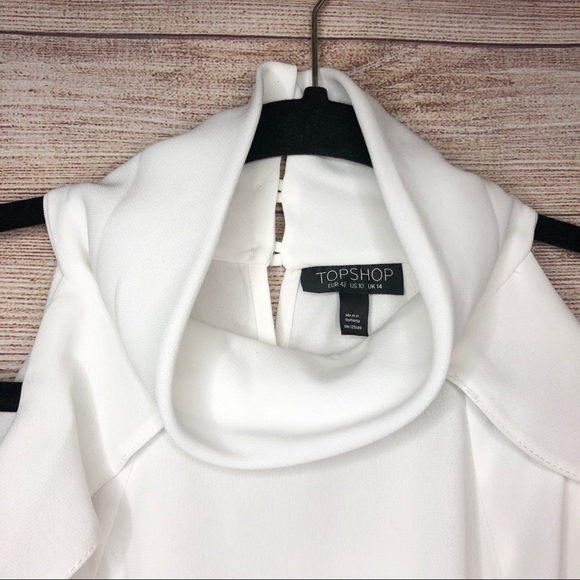 Topshop Cold Shoulder Ruffle Top - Picture 3 of 8